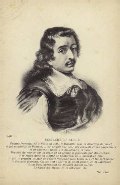 ユスタッシュ・ル・スール、フランスの画家（リトグラフ） 作： French School