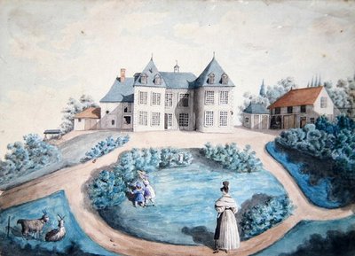 Honore Balzac (1799-1850)の小説「Lys dans la Vallee」の喚起（水彩・紙） 作： French School