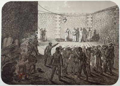 1871年のコミューン中の人質の処刑 作： French School