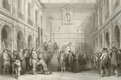 1632年10月30日、トゥールーズのホテルドヴィル裁判所でのモンモレンシの処刑 作： French School