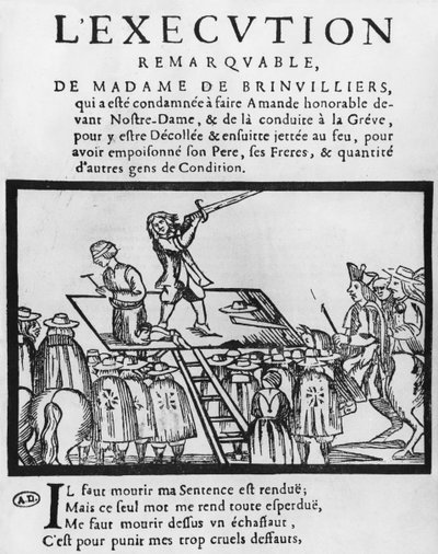 ブリンヴィリエ侯爵の死刑、1676年 作： French School