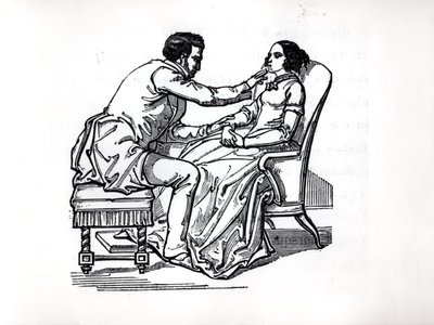 1784年のフランツアントンメスマー（1734-1815）による動物磁性の実験 作： French School
