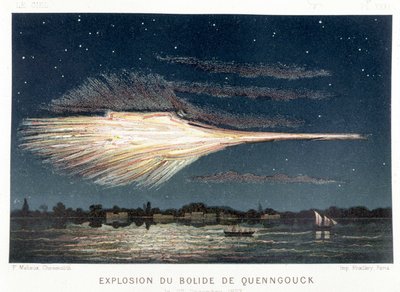 1857年12月27日のケングックボーライド（隕石）の爆発 - パリのアメデ・ギユミンの「Le Ciel」にて 作： French School