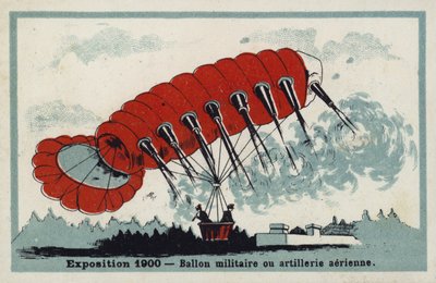 博覧会1900-軍事気球または空中大砲 作： French School