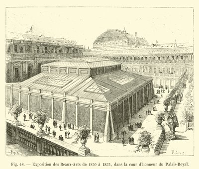 1850年から1852年までのパレロイヤルの中庭での美術展 作： French School