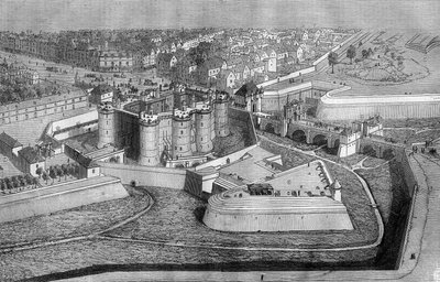 1650年、パリのバスティーユの外観。 作： French School