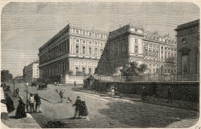 オルセー広場の建物の外観 - Edmond Texier 1852年の「Tableau-de-Paris」に掲載された版画 作： French School