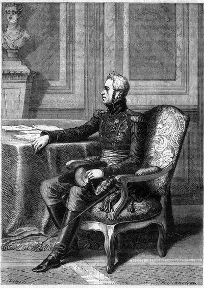 FREDERICK VI OF DENMARK - デンマーク王フレデリック6世（1768-1839）の肖像 - アドルフ・ティエールの「領事の歴史に続く帝国の歴史」に掲載 - 1879年 - 個人蔵 作： French School