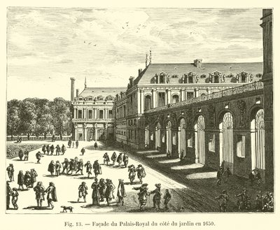 1650年に庭園側にあったパレロワイヤルのファサード 作： French School