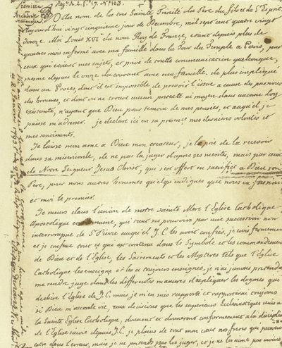 フランスのルイ16世の意志のファクシミリ 作： French School