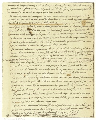 フランスのルイ16世の意志のファクシミリ 作： French School