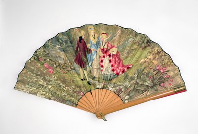 ファン、c.1870-1900（木、絹、リネン、真鍮） 作： French School