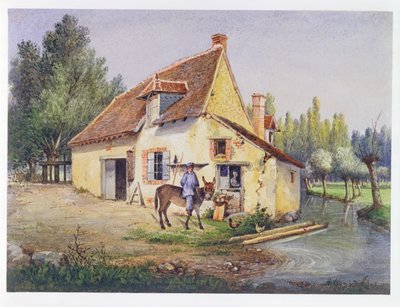 エペルネ地方の農場、1850年頃（紙にトイレ） 作： French School