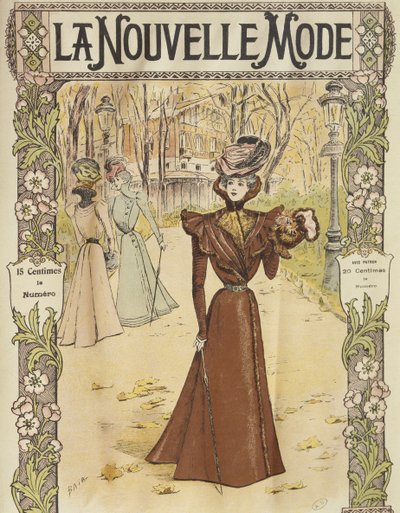 ファッションプレート、ラヌーヴェルモードの表紙イラスト、1897年12月12日 作： French School