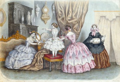 ファッションプレート、la Mode Illustree;、1860年頃 作： French School