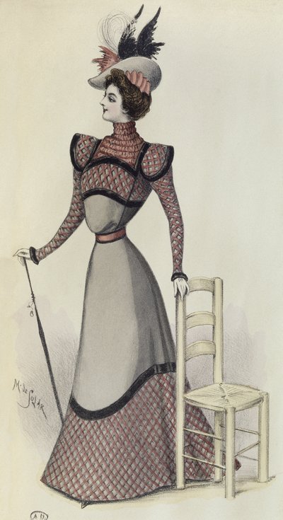 ファッションプレート、ラヌーヴェルモードのイラスト、1897 作： French School
