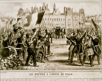 1848年2月革命（リトグラフ） 作： French School