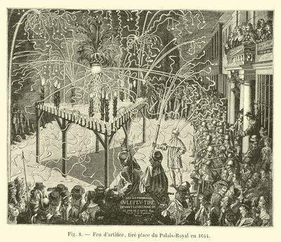 花火は、1644年にパレロイヤルに取って代わります。 作： French School