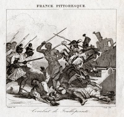 マダガスカルの戦い。(エッチング、1850年頃) 作： French School