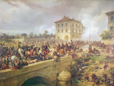 1859年6月4日、1859年6月4日、マゼンタの戦い中にボファロラ橋で戦った 作： French School