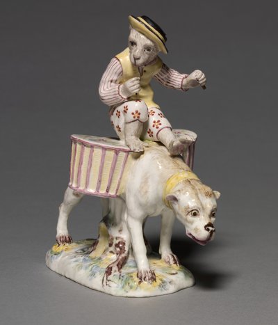 犬の猿の図、メーカー、メネシー・ヴィレロイ工場、フランス、c.1760 作： French School