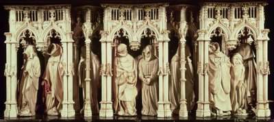 ジャンドマルヴィル（d.1389）、クラウススリューター（d.14056）、クラウスドヴェルヴェ（c.1380-1439）作、ブルゴーニュ公フィリップザボルド（1342-1404）の墓からの僧侶たちの絵修道院o 作： French School