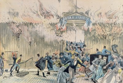 1897年5月4日、ルペルラン、1897年にバザールデラシャライトで発砲 作： French School