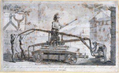 1808年、リヨンの消防ポンプ 作： French School
