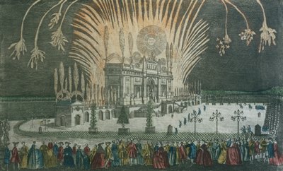 1763年のパリ条約の調印を祝うグリーンパークの花火 作： French School