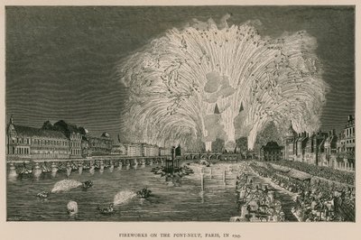 1745年のパリのポンヌフの花火 作： French School