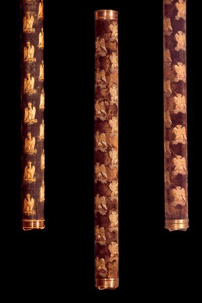 第一帝政期のマレシャル・スティック。木、金、ベルベットで作られている。1804-1814.パリ、アルミー美術館 作： French School