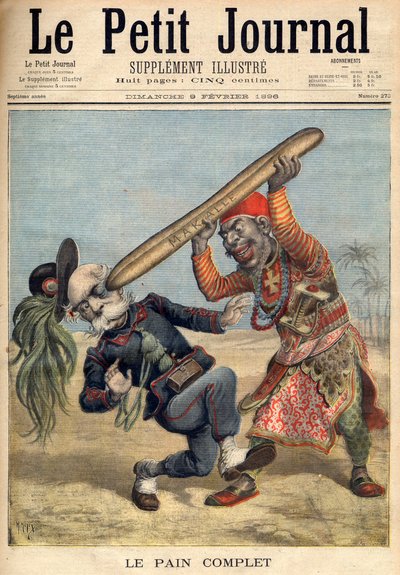 第一次イタリア・エチオピア戦争 - フランチェスコ・クリスピ（1818-1901）の風刺画とエチオピアのマカレ包囲でのイタリア侵攻軍の敗北 - 1896年9月2日付の「Le Petit Journal」に掲載（彫刻 作： French School