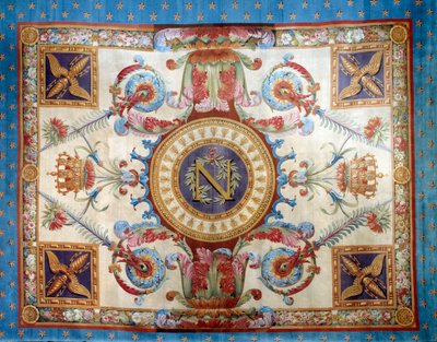 最初の帝国：チュイルリー宮のトローンルームの絨毯、石鹸工場製。日 7,80 x 6,40 m. 1809年 マルメゾン、シャトー美術館 作： French School