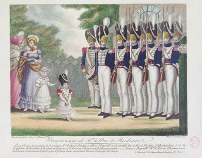 1822年9月29日、1822年、バガテルでのボルドー公爵の最初の武器 作： French School