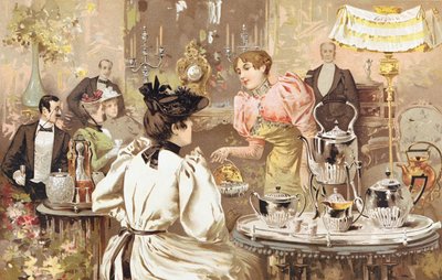 5つのOClock Tea、Kirby、Beard＆Co.の広告、rue Auber、パリ、1893 作： French School