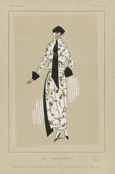 フルーレット、『Tres Parisiens』より。1922年（孔版画） 作： French School