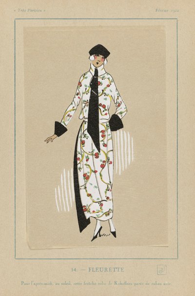 フルレット、パブ。 1922年のステンシルプリント。 作： French School