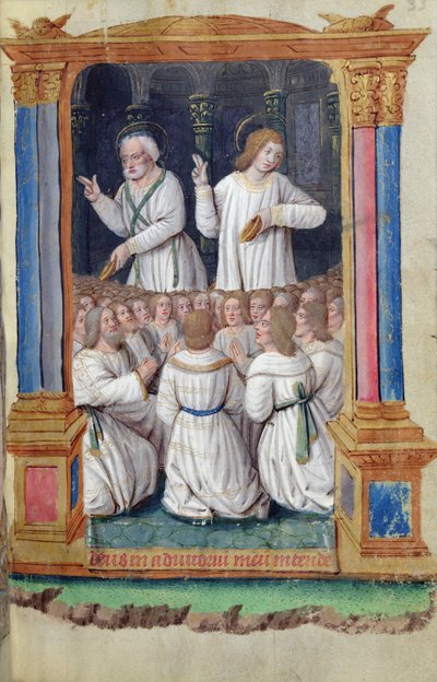 Fol.33r聖ペテロと聖ヨハネ、Heures a Rome de Romeから 作： French School