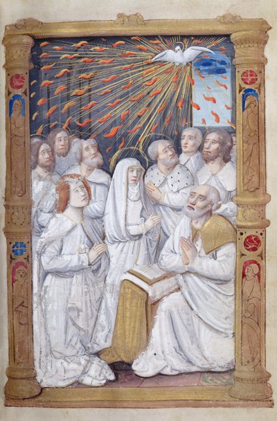 Fol.48rペンテコステ、ローマの使用時間から 作： French School