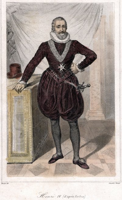 剣を持ったアンリ4世（1553-1610）の足の肖像。 作： French School