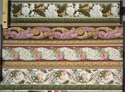 4つの壁紙ボーダーデザイン、ca。 1820-1835、 作： French School