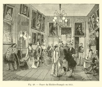 1855年のホワイエデュテアトルフランセ 作： French School