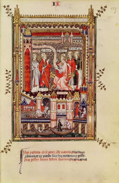 Fr 2091 fol.125 St. Saintin and St. Antonin、Vir de St. Denis of the life of the St. Denis、from Vie de St. Denis、1317 作： French School