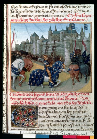 Fr 6465 f.223フィリップ・オーギュスト（1165-1223）による1202年のフランス国王のツアー 作： French School