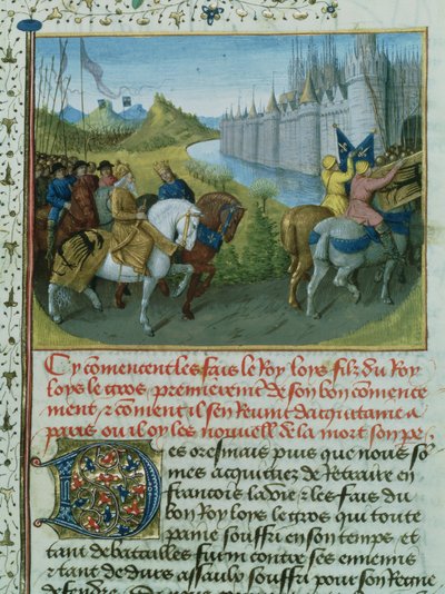 Fr 6465 f.22十字軍中の皇帝コンラッド3世とのルイ7世のコンスタンティノープルへの侵入、1147〜9（154771も参照） 作： French School