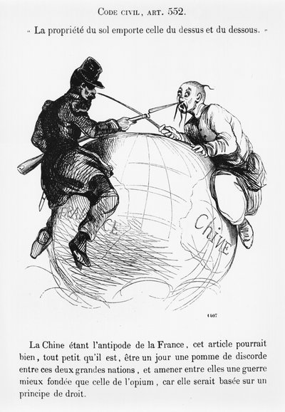 フランスと中国、フィリッポン美術館の風刺画、1850〜60年頃 作： French School