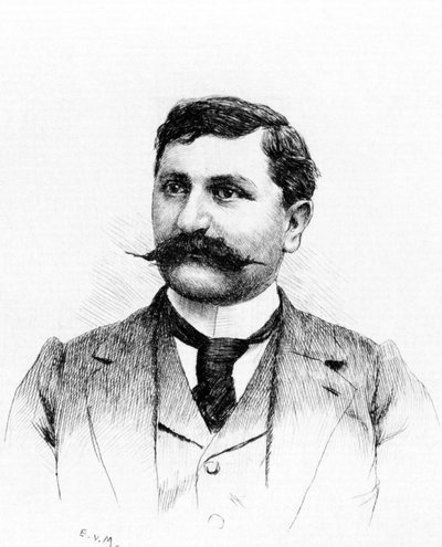 フランソワ・ドニョン（1856-1923）、フランスの小説家、劇作家。エヴェレ・ルイ・ヴァン・マイデン（1853-1922）のデッサン。1900年エングレーヴィング 作： French School
