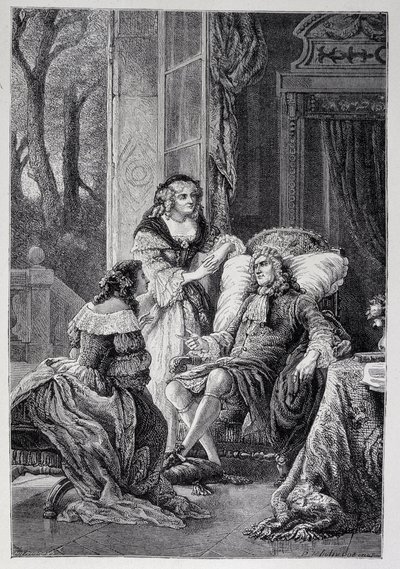 フランソワ・ド・ラ・ロシュフーコー（1613-1680）がセヴィーニュ侯爵夫人（Marie de Rabutin-Chantal）、マリー・マドレーヌ（Marie Madeleine）・ピオッシュ・ド・ラ・ヴェルニュ、ラファイエット伯爵夫人（Madame de la F 作： French School