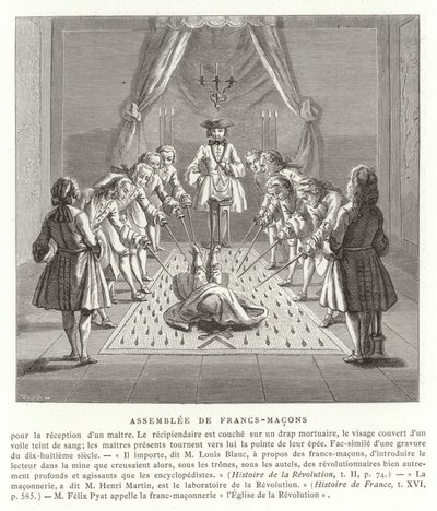 18世紀のフリーメーソン会議 作： French School
