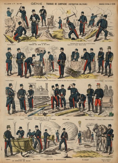 フランス陸軍の技術者たち（彩色済み彫刻 作： French School